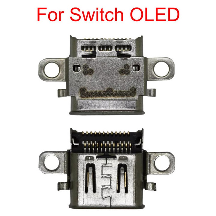 Kit de reparare port de incarcare USB C pentru Nintendo Switch OLED, conector USB-C de incarcare/slot incarcator, compatibil cu consola NS Switch OLED pentru interfata de alimentare DC，Kit de reparare port de incarcare USB C pentru Nintendo Switch OLED