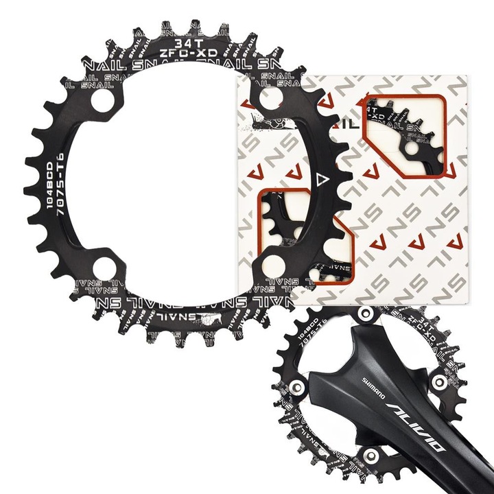 Foaie Snail pentru angrenaj 1x, 104 BCD, 34T, Narrow Wide, neagra