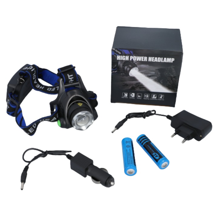 Lanterna frontala Gentelo, acumulator 6800 mAh, reglabila, usoara