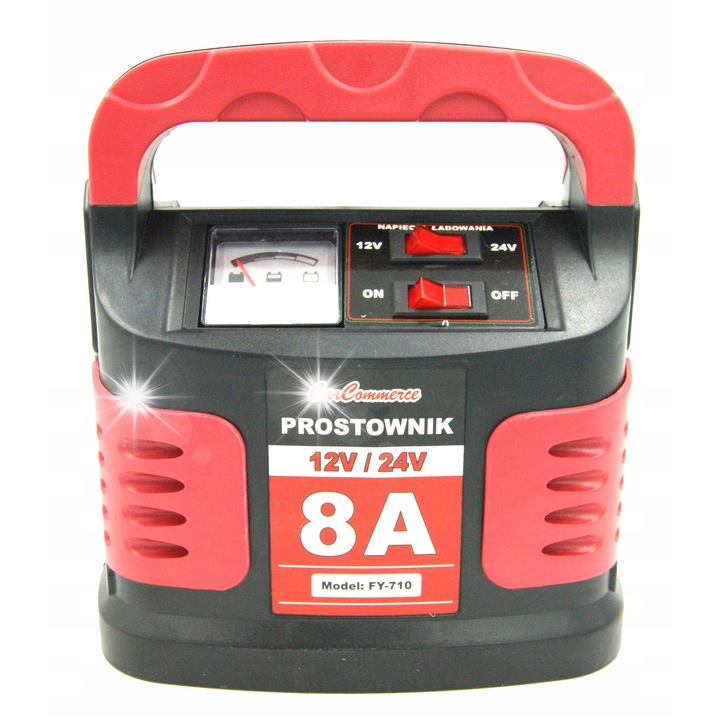 Carcommerce autós akkumulátortöltő 12V/24V 8A, védelemmel, 40-80Ah akkumulátorokhoz