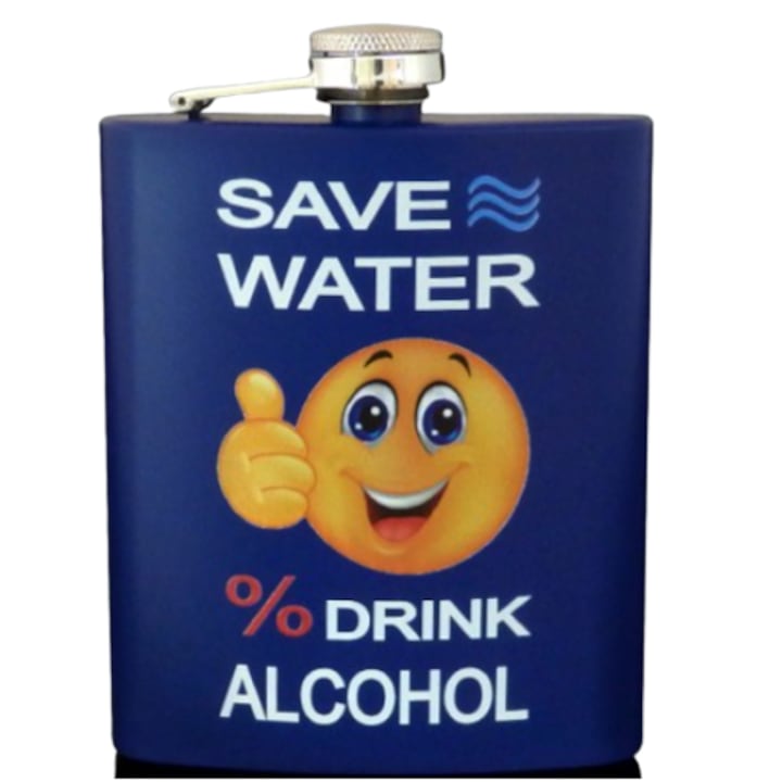 Plosca din otel inoxidabil, Gentelo, albastra, compacta