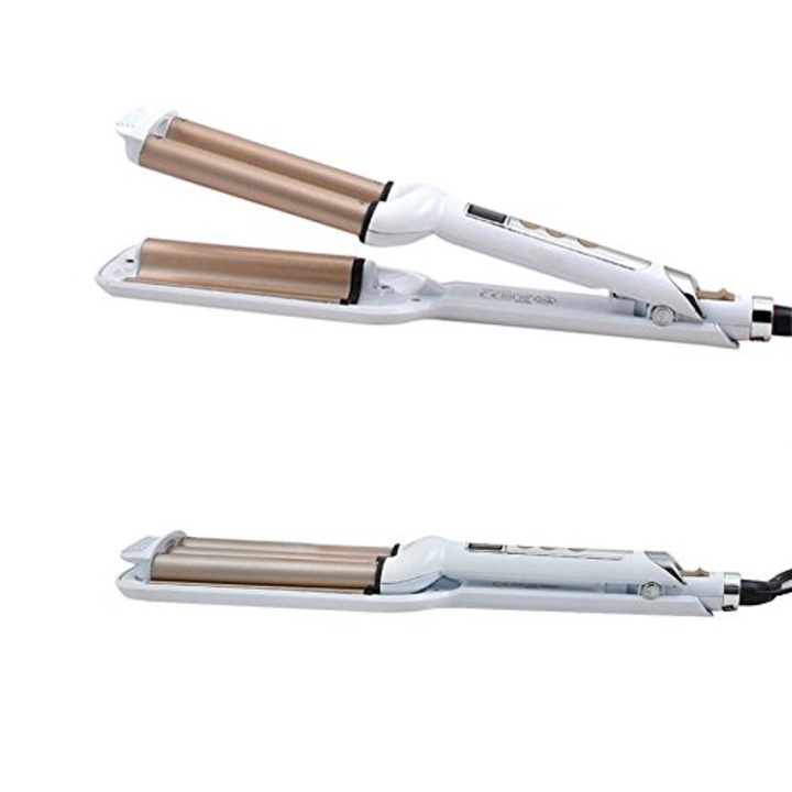 Маша за коса, керамична маша за коса, маша с 3 цилиндъра, маша за коса 0,6 инча / 16 мм, моментални къдрици, преса и маша за коса, подаръци за Свети Валентин и Деня на майката за жени