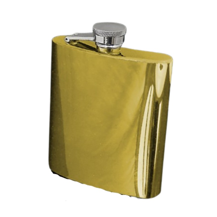 Gentelo 210 ml-es rozsdamentes acél kulacs, kompakt, elegáns, arany színű, utazáshoz