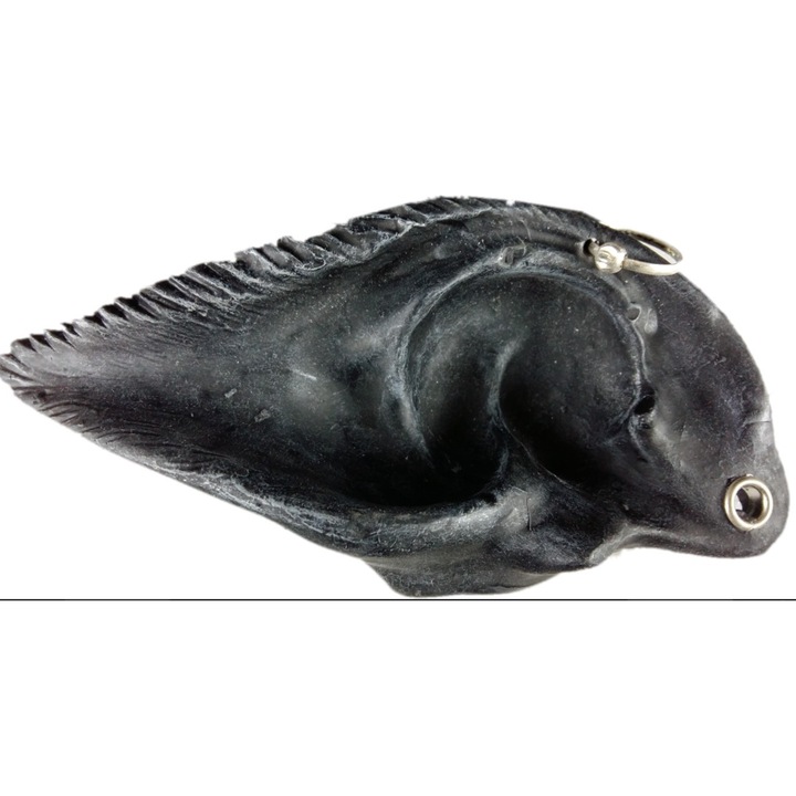 Scrumiera ceramica neagra in forma de ureche, design modern, 0.234 kg