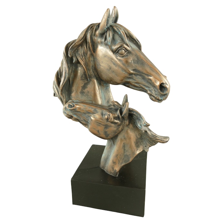 Statueta decorativa Cap de Cal, finisaj bronz, H 44 cm