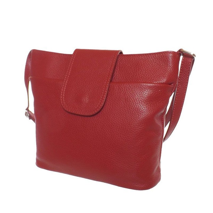 Geanta de dama, rosie, piele, 26 x 25 x 9 cm Begualshop