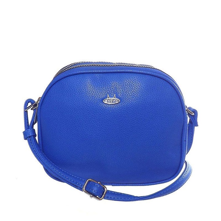 Geanta de dama, Maria C., albastra, piele ecologica, 21 x 17 x 6,5 cm