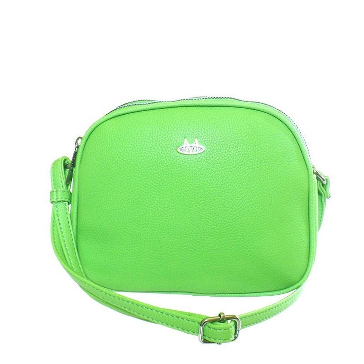 Geanta de dama, Maria C., verde, piele ecologica, 21 x 17 x 6,5 cm