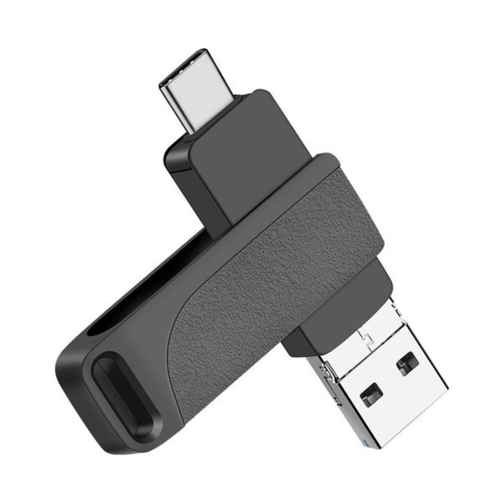 1 TB nagy sebességű USB meghajtó, 4 az 1-ben USB 3.0 + C típusú + Micro USB + Lightning, Ultragyors adatátvitel, Fotó- és videómentés, Kompatibilis Androiddal, iPhone-nal, laptopokkal és táblagépekkel, Fekete
