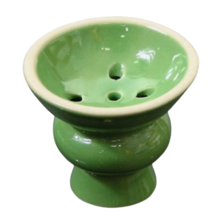 Bol ceramic pentru narghilea Gentelo, 5,5x5,2x2cm, verde, design ergonomic