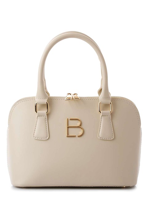 Lucky Bees, Keresztpántos műbőr táska fémlogóval, Krémszín