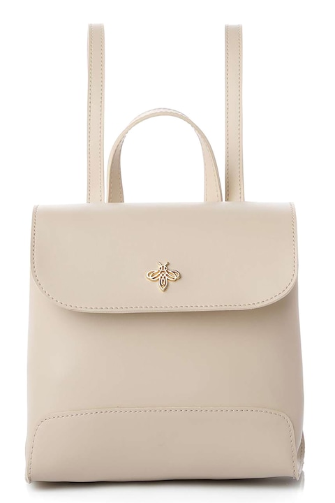 Lucky Bees, Раница от еко кожа с капаче, Крем