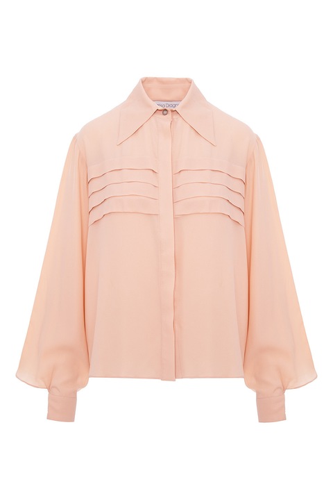 Larisa Dragna, Camasa de matase cu maneci bufante, Roz somon