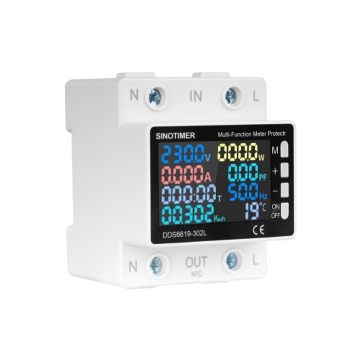 Превключвател за пренапрежение и поднапрежение Tuya, WiFi, 63A, еднофазен, многофункционален, дистанционен