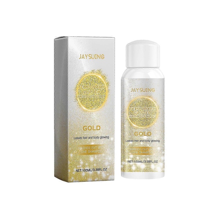 Спрей със златен брокат за лице и тяло, 100 мл, златен