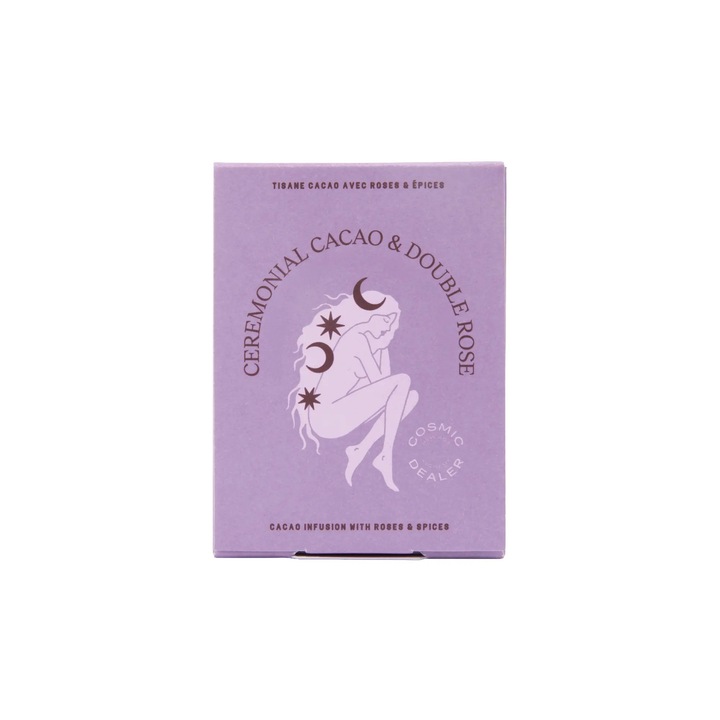 Ceai Ayurvedic trandafir si cacao Cosmic Dealer, Intuition, 12 plicuri, ingrediente organice, note de scortisoara si ghimbir, fara zahar sau arome artificiale, efect relaxant si antioxidant, 26.4 g