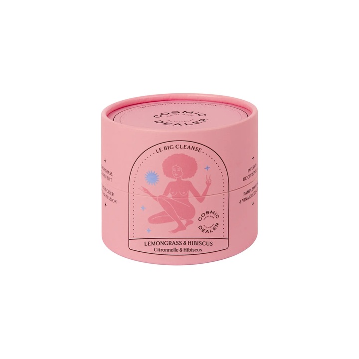 Ceai Ayurvedic hibiscus, Cosmic Dealer, Radiant Aura, grapefruit, zmeura si lemongrass, ingrediente organice, fara zahar sau arome artificiale, efect relaxant si antioxidant, 90 g