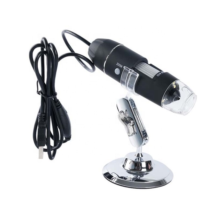 Microscop digital portabil 1600X, USB, iluminare LED ajustabila, rezolutie inalta