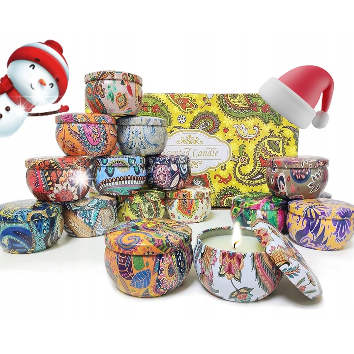 Set 16 lumanari parfumate din soia, decorative, naturale, aromaterapie