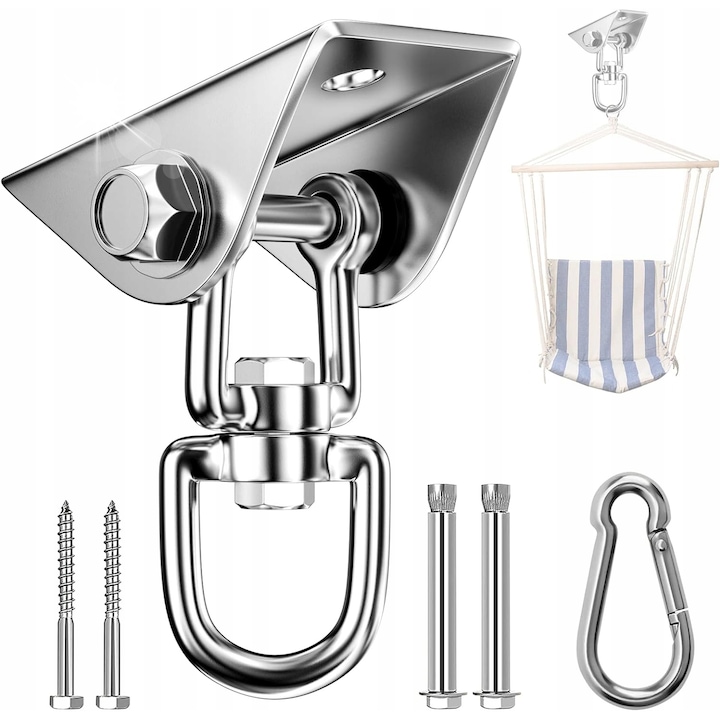 Hac sufitowy Newaner, 450 kg, din otel inoxidabil, rotire 360°, set complet