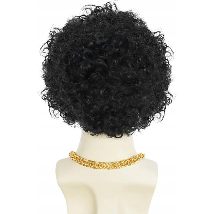 Costum retro Rockman, accesorii 70/80, peruca, ochelari, mustata, lant, set complet