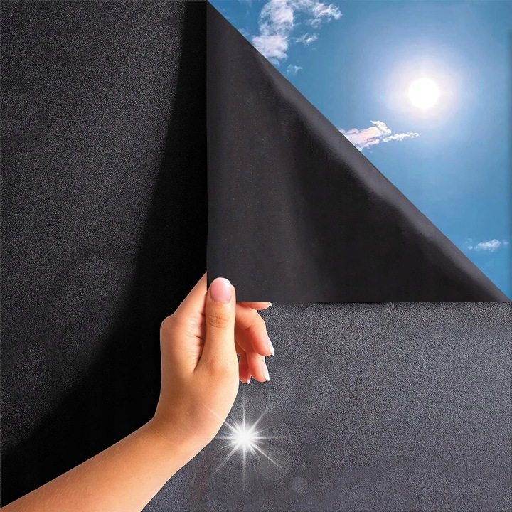 Öntapadós fólia vasalatokhoz, 60x200cm, matt, fekete, UV-védelem