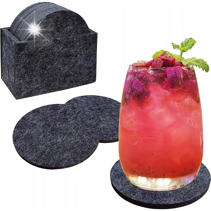 12 db filc ital alátét készlet, 10x0,5cm, asztalvédelem, modern design