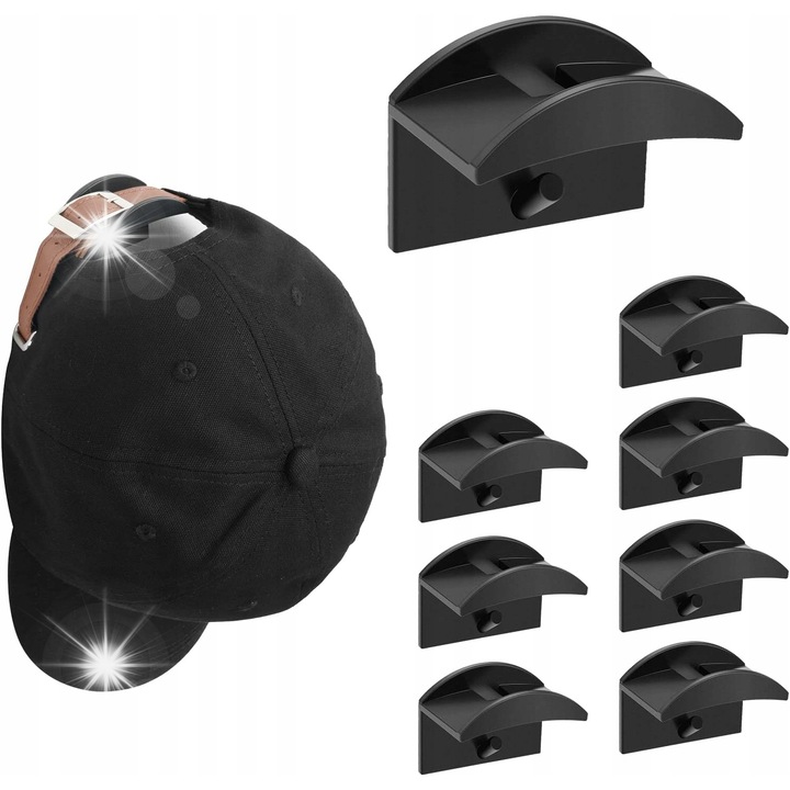 8 db öntapadós akasztó szett sapkákhoz és kalapokhoz, Elegáns kivitel, Tartós anyagok