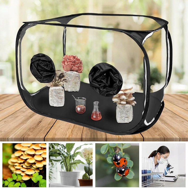 Set de cultivare ciuperci, Kensbro, 55x55x82cm, material PVC, pliabil