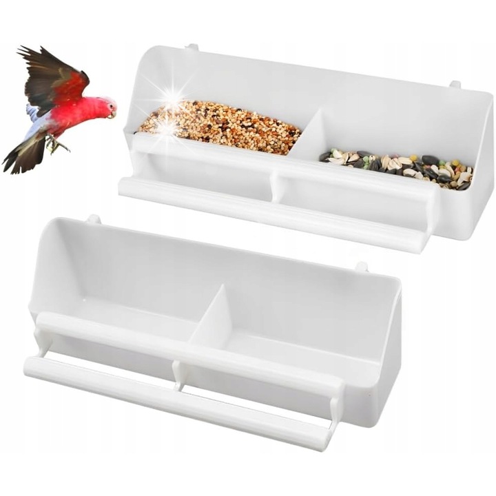 Madáritató, 2 rekeszes, műanyag, minimalista design
