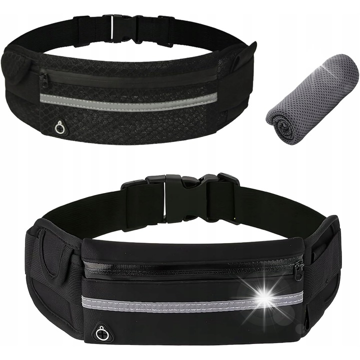 KAHOUI sport övtáska, 2 rekesz, légáteresztő és vízálló anyag, fekete, állítható méretek