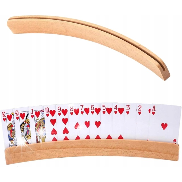 Fából készült kártyatartó, 33 cm, modern design, ideális minden kártyajátékhoz