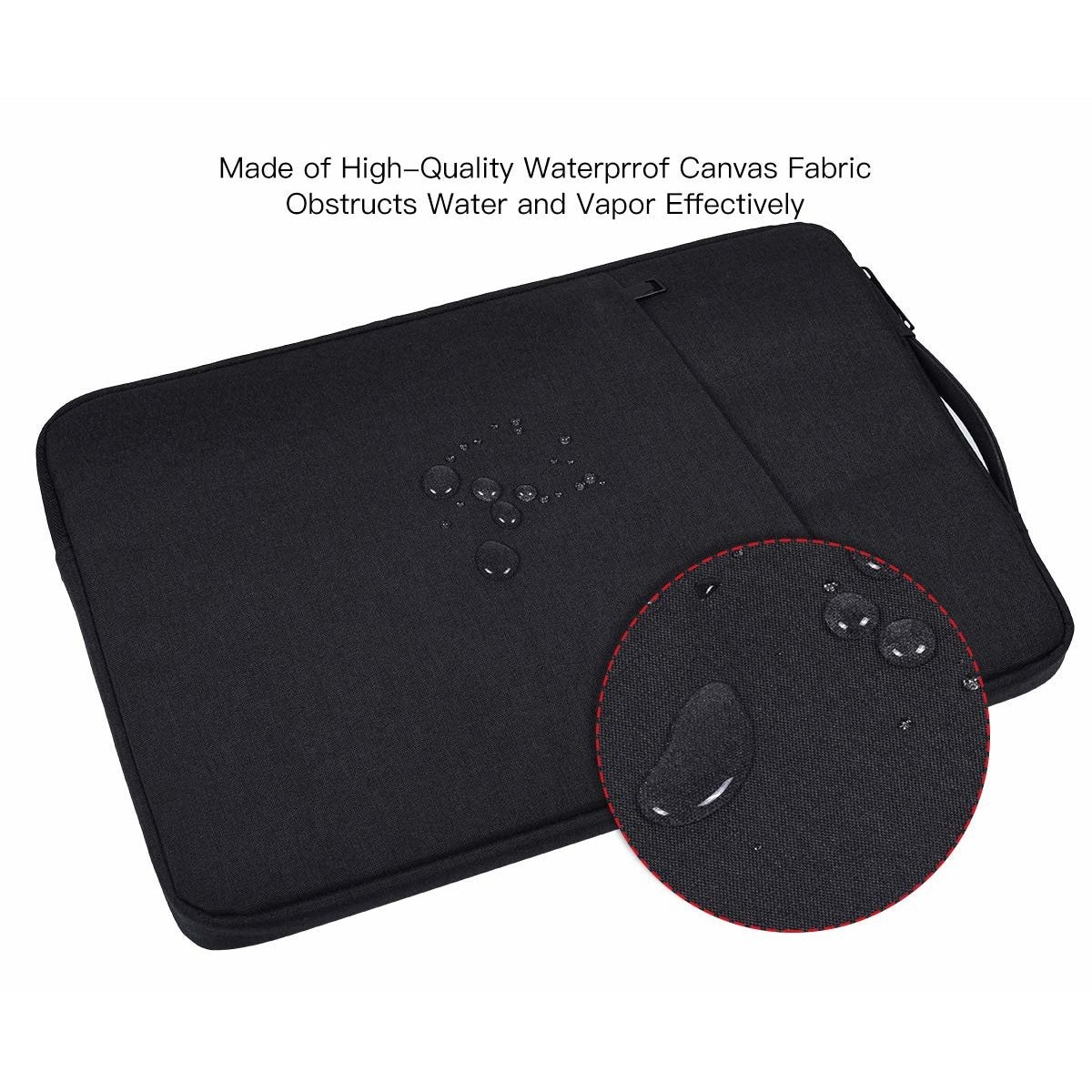 Husa laptop 15.4 inch, impermeabil, cu buzunar suplimentar, neagra, 38.5x27x3cm