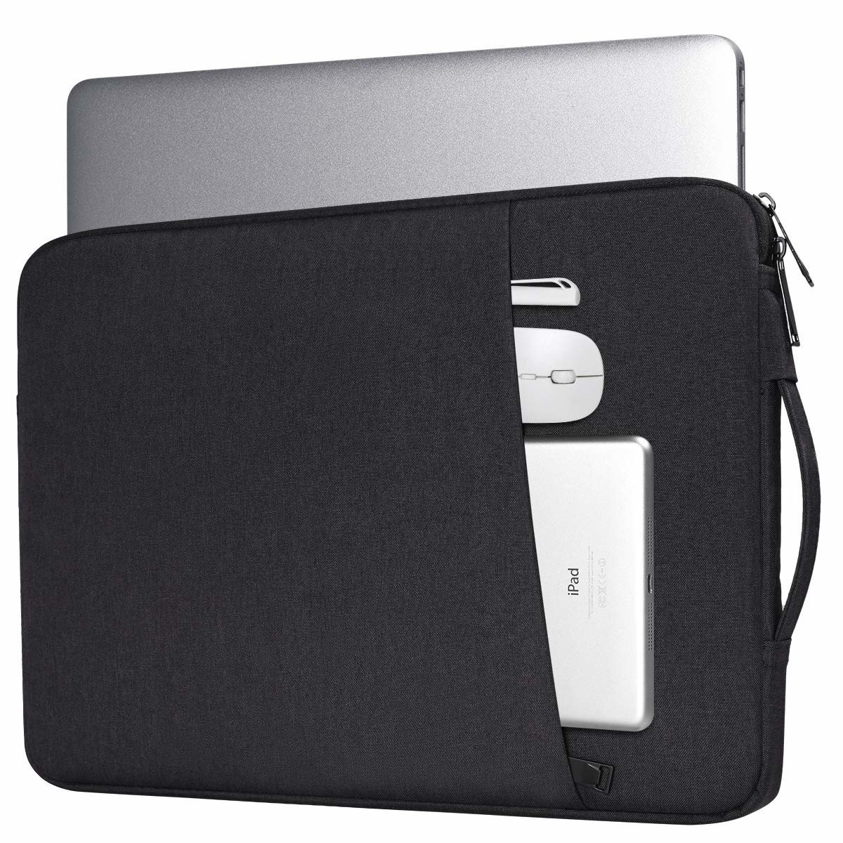 Husa laptop 15.4 inch, impermeabil, cu buzunar suplimentar, neagra, 38.5x27x3cm