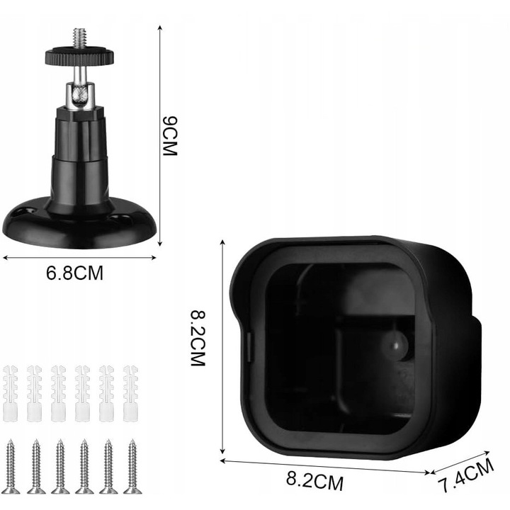 Комплект стойки за закрепване за камери, Черен