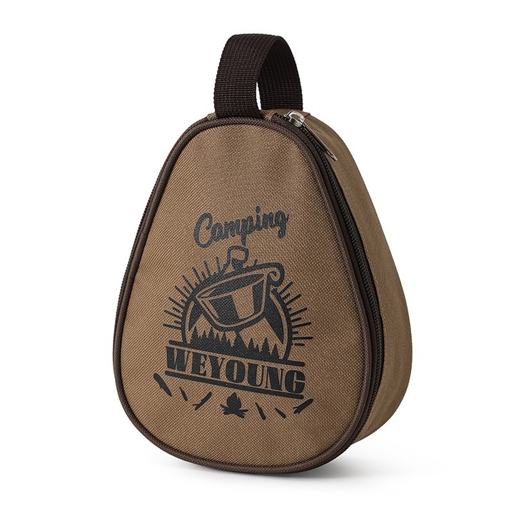 Geanta de camping pentru tacamuri, impermeabila, 19x13.5x7.3cm, kaki