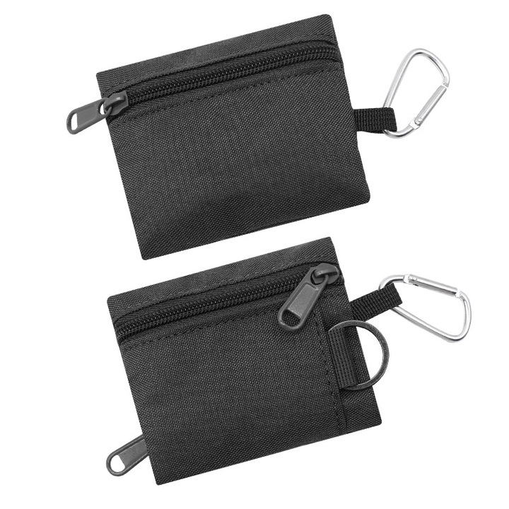 Kulcstartó táska, fekete, 11x9x4.5cm, Oxford vászon, kompakt kivitel