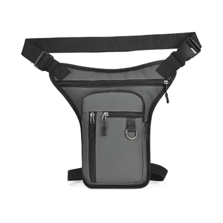 Vízálló férfi válltáska, szürke, 29x5x30.5cm, több zsebbel