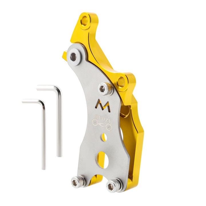 Adaptor frana disc bicicleta,galben/argintiu, 120x51x44mm