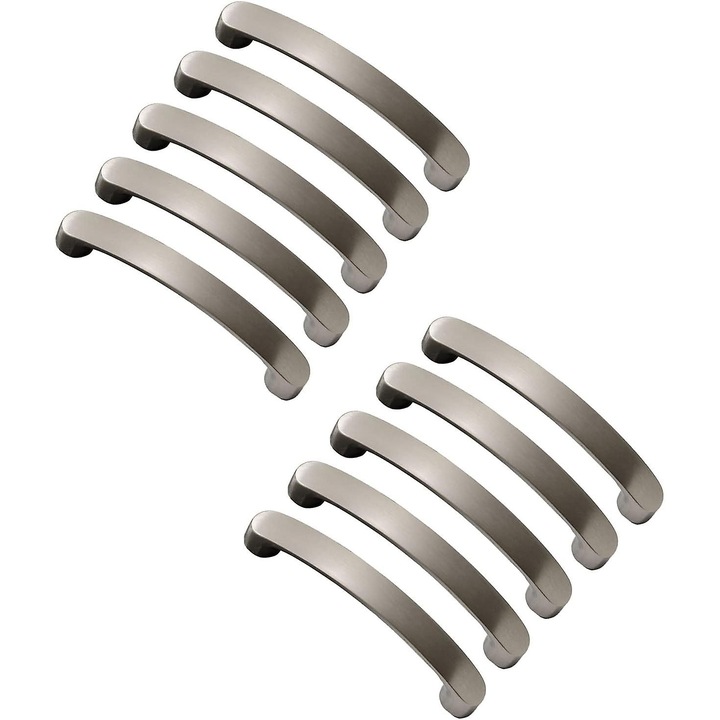 Set de 10 manere, aluminiu, argintiu