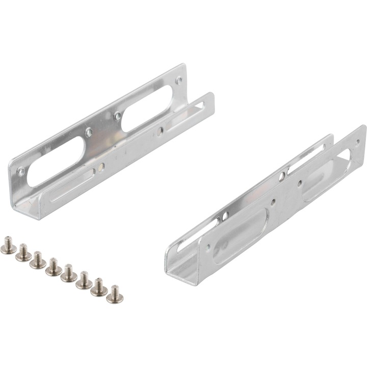 Set 2 coltare de montare pentru hard disk de 2.5", spatiu de 3.5", argintiu