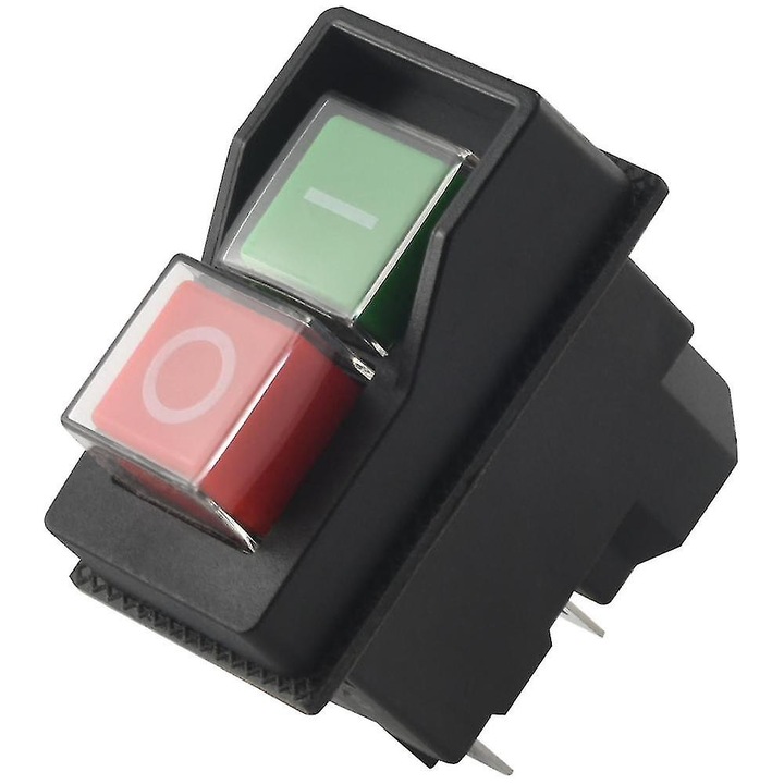 Intrerupator electromagnetic cu buton, KJD17, 5 pini, 220-240V, 53x27mm, IP55