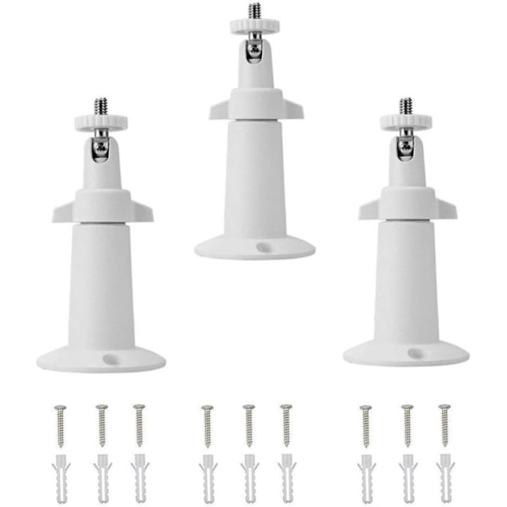 Set 3 suporturi metalice pentru camere de supraveghere, ajustabile, 12.5x5.7cm, alb