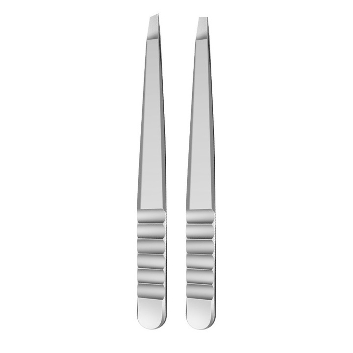 Set pensete cu varfuri inclinate si ascutite, argintiu, 9.5cm, din inox