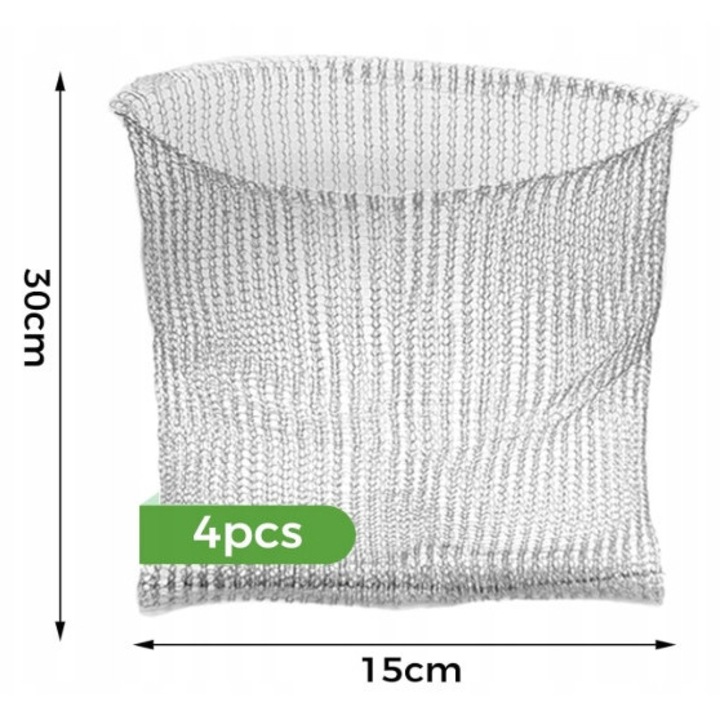 Set 4 cosuri de protectie pentru radacini, protectie plante, dimensiune 35x35cm, otel inoxidabil