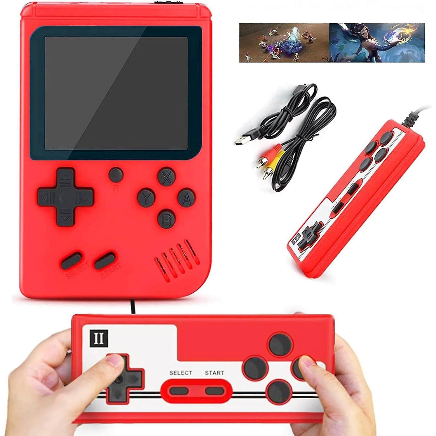 Consola de jocuri portabila retro, 400 jocuri clasice, ecran 3.0 inch, rosie