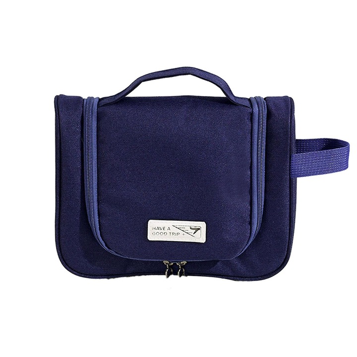Toalettáska, 24.5x8.5x18.5cm, kék, női, modern design, könnyen hordozható