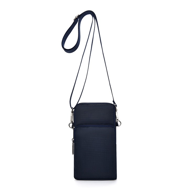 Vízálló táska, 19x10x5cm, nylon anyag, állítható pánt, kék