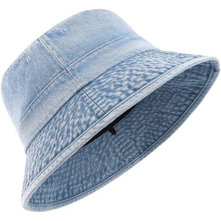 Sapca Bucket Denim, Protectie UV, Culoare Albastru Deschis