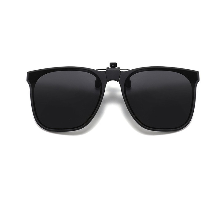 Ochelari de soare clip-on pliabili, negru, 14.3x4.2x5.3cm, protectie UV